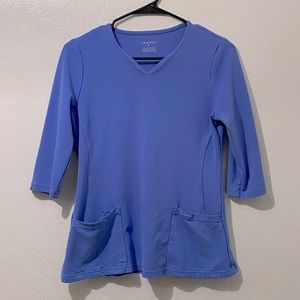 Jaanuu Women's 3/4 Sleeve V-Neck Scrub Top